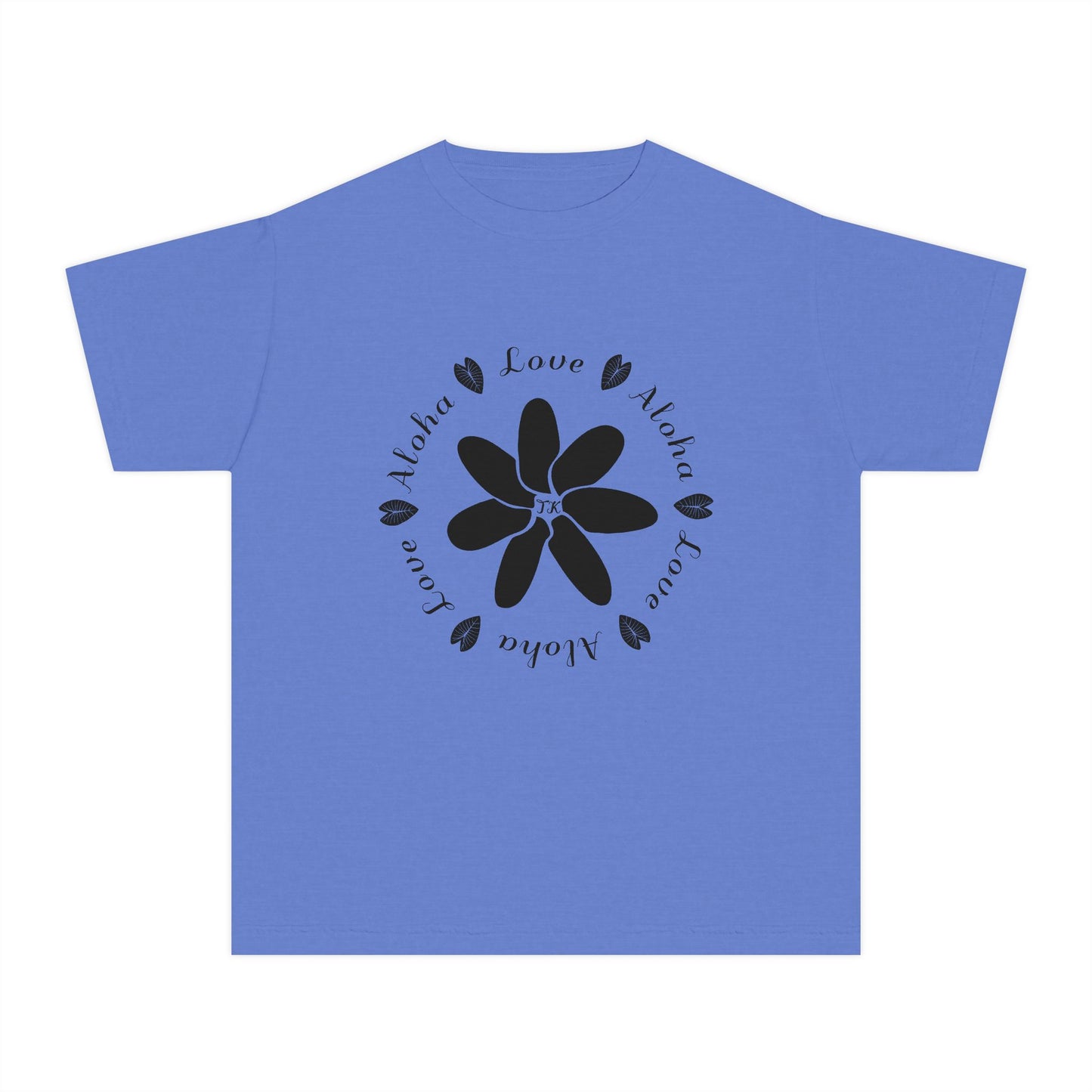 Youth Hawaiian Shirt Love & Aloha Midweight Designer Tee for Kids