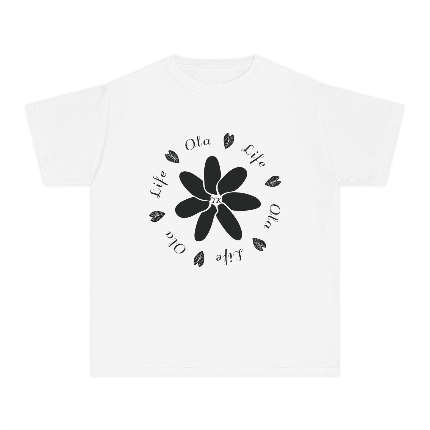 Youth Hawaiian Shirt Life & Ola Midweight Designer Tee for Kids