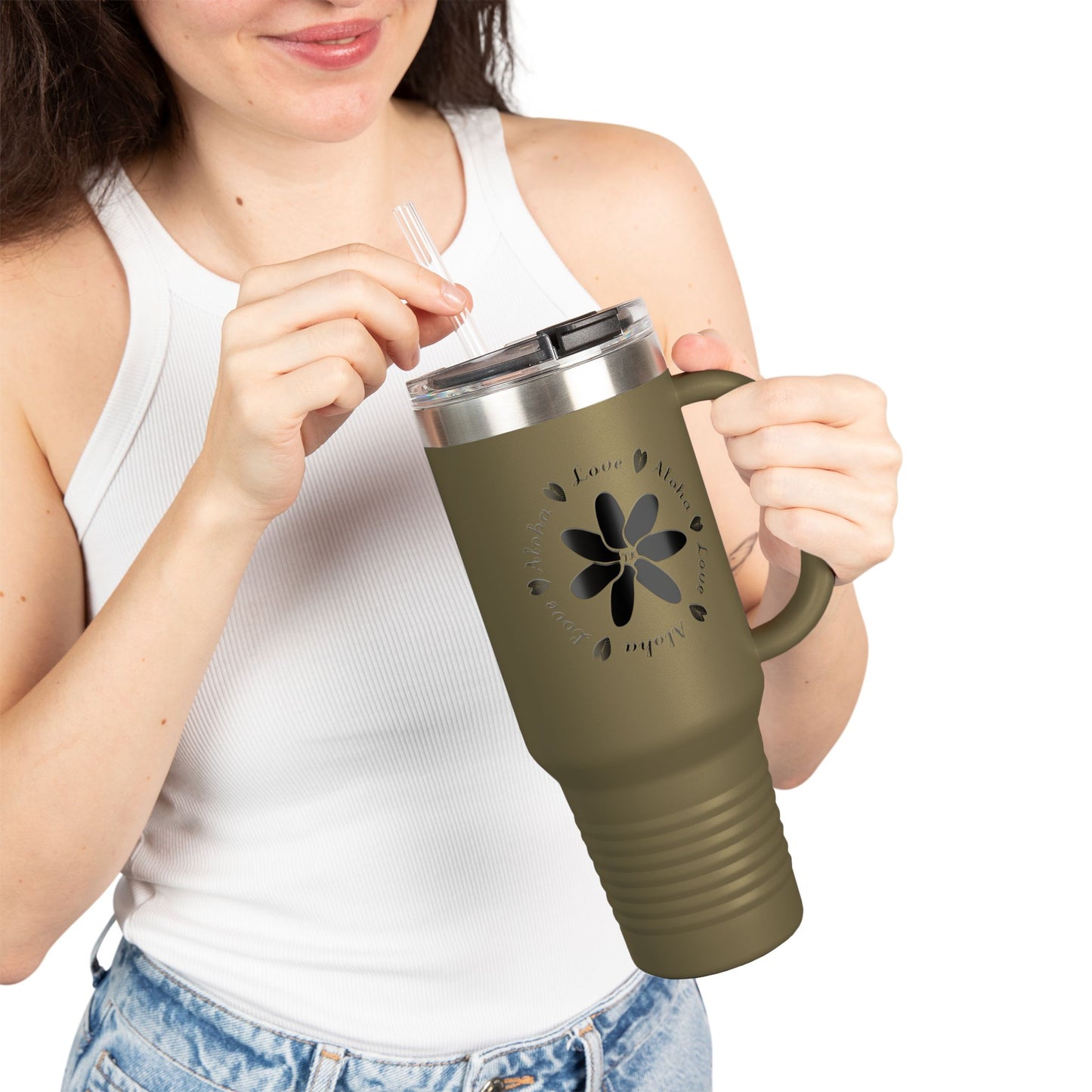 Love & Aloha Insulated Designer Travel Mug, 40oz
