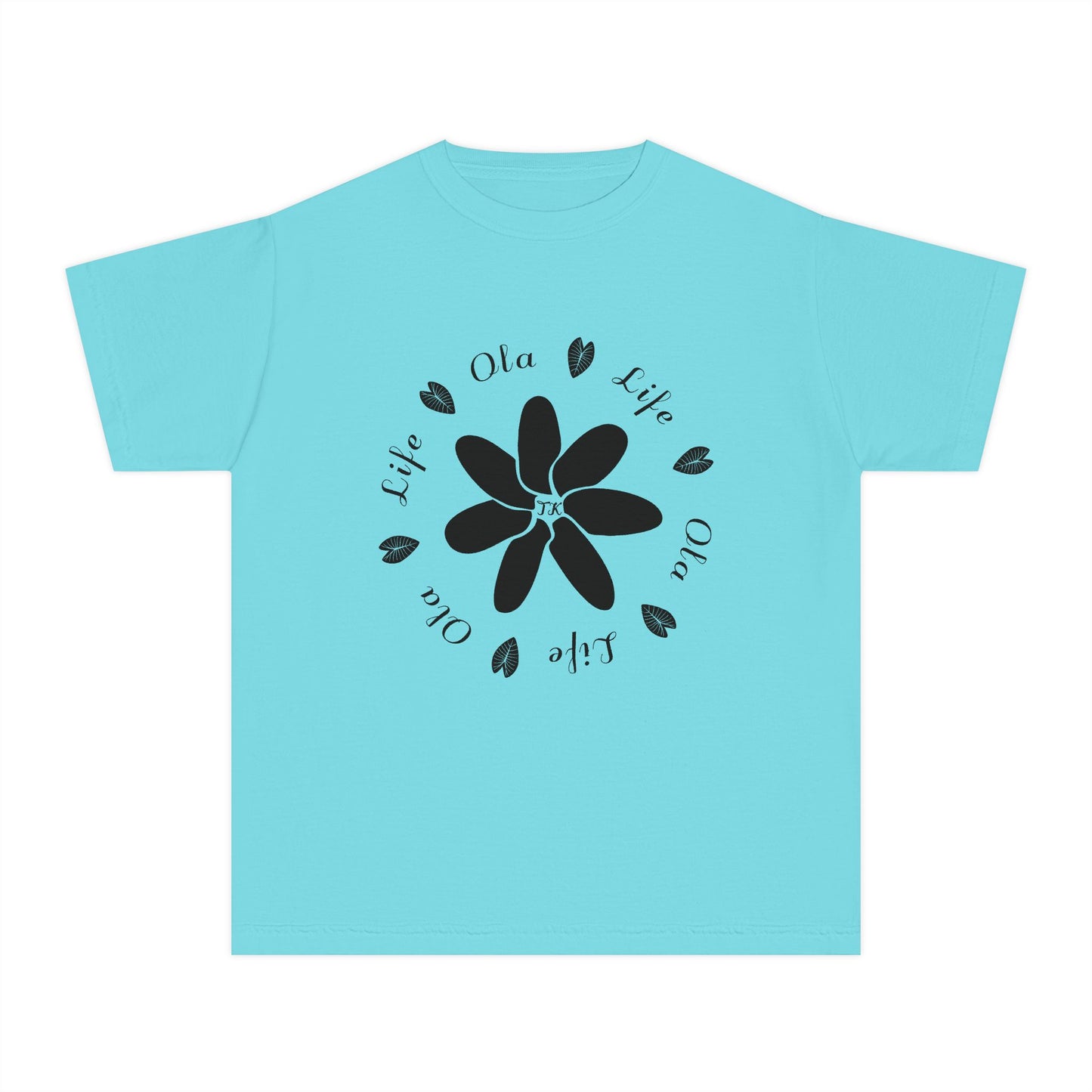 Youth Hawaiian Shirt Life & Ola Midweight Designer Tee for Kids