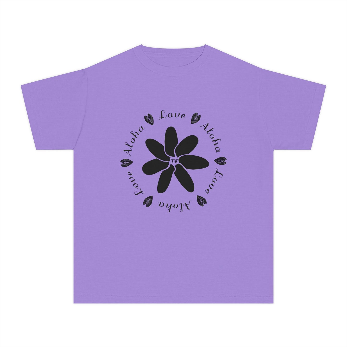 Youth Hawaiian Shirt Love & Aloha Midweight Designer Tee for Kids