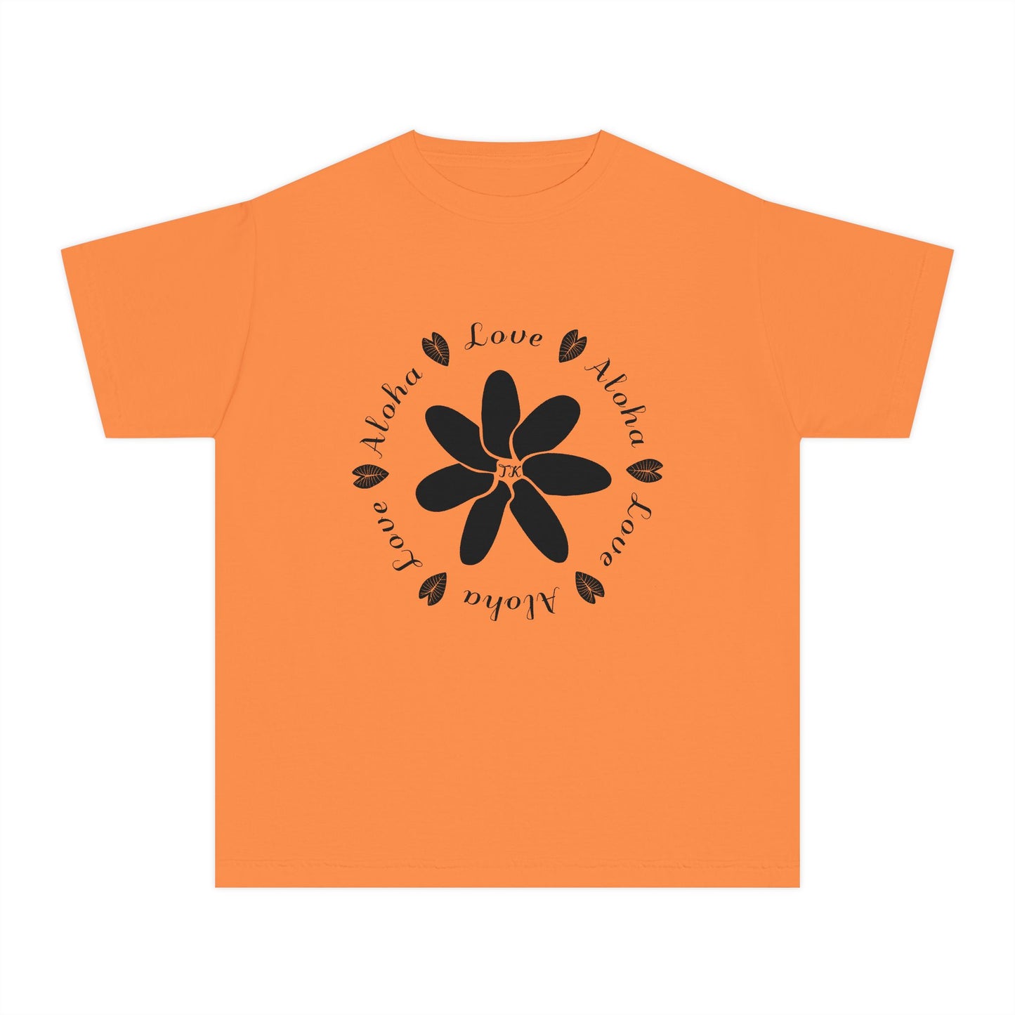 Youth Hawaiian Shirt Love & Aloha Midweight Designer Tee for Kids