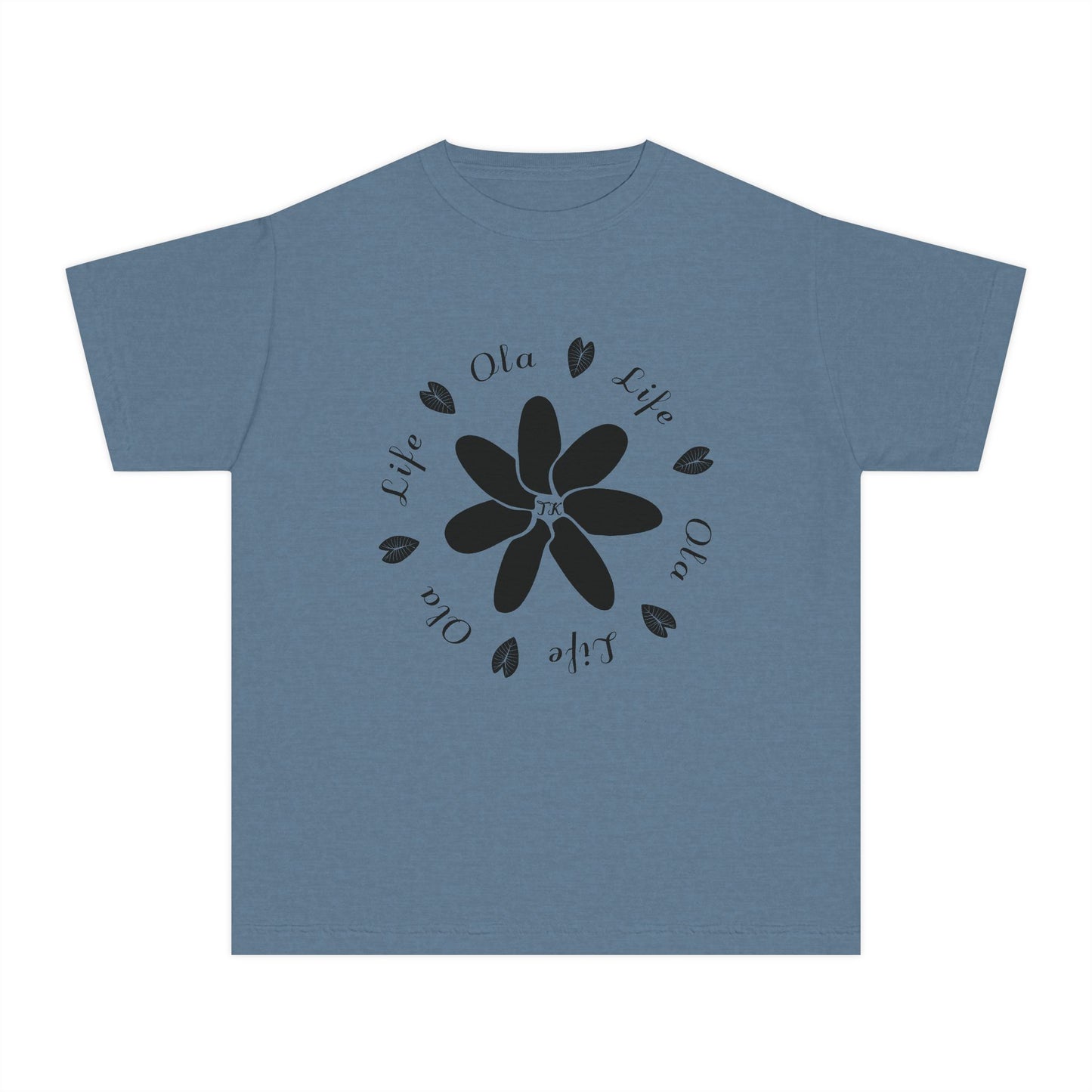 Youth Hawaiian Shirt Life & Ola Midweight Designer Tee for Kids
