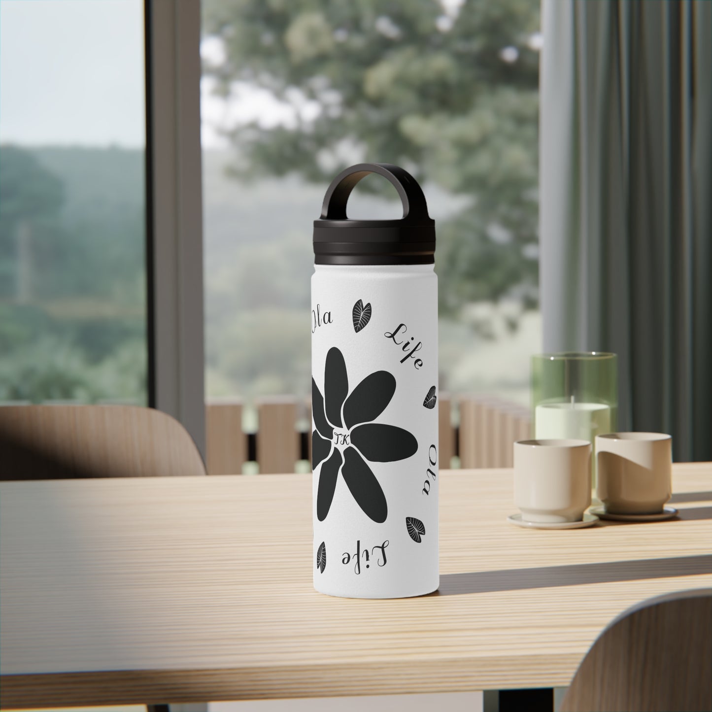 Life & Ola Stainless Steel Designer Water Bottle with Handle Lid