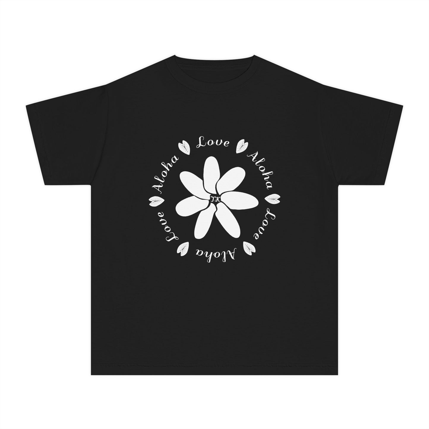 Youth Hawaiian Shirt Love & Aloha Midweight Designer Tee for Kids