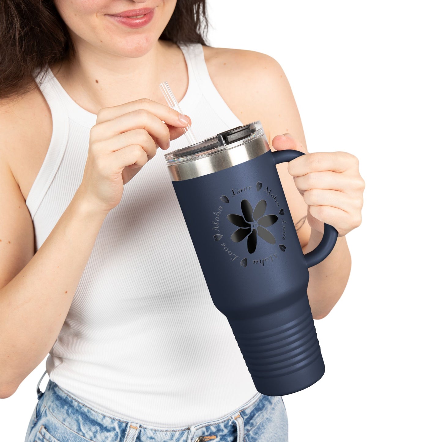 Love & Aloha Insulated Designer Travel Mug, 40oz