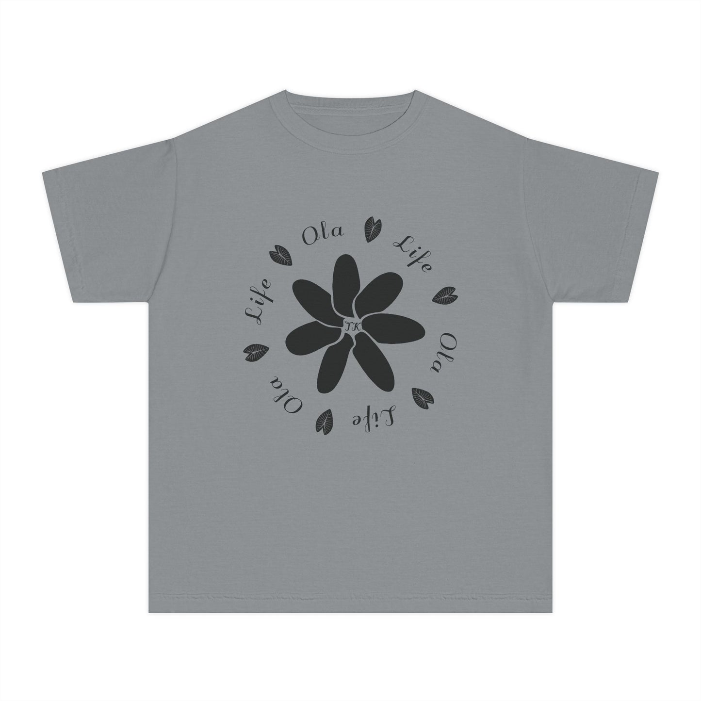 Youth Hawaiian Shirt Life & Ola Midweight Designer Tee for Kids