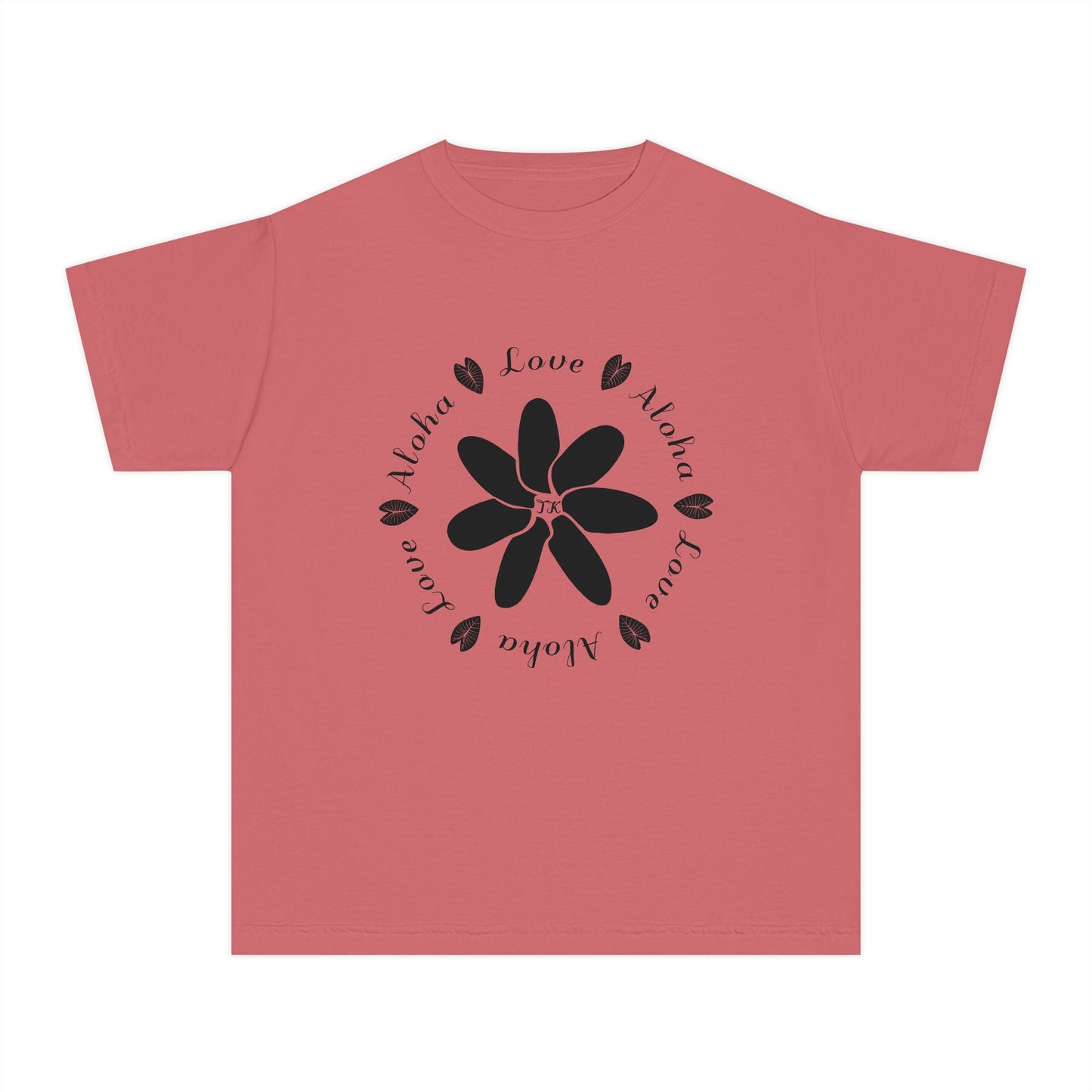 Youth Hawaiian Shirt Love & Aloha Midweight Designer Tee for Kids