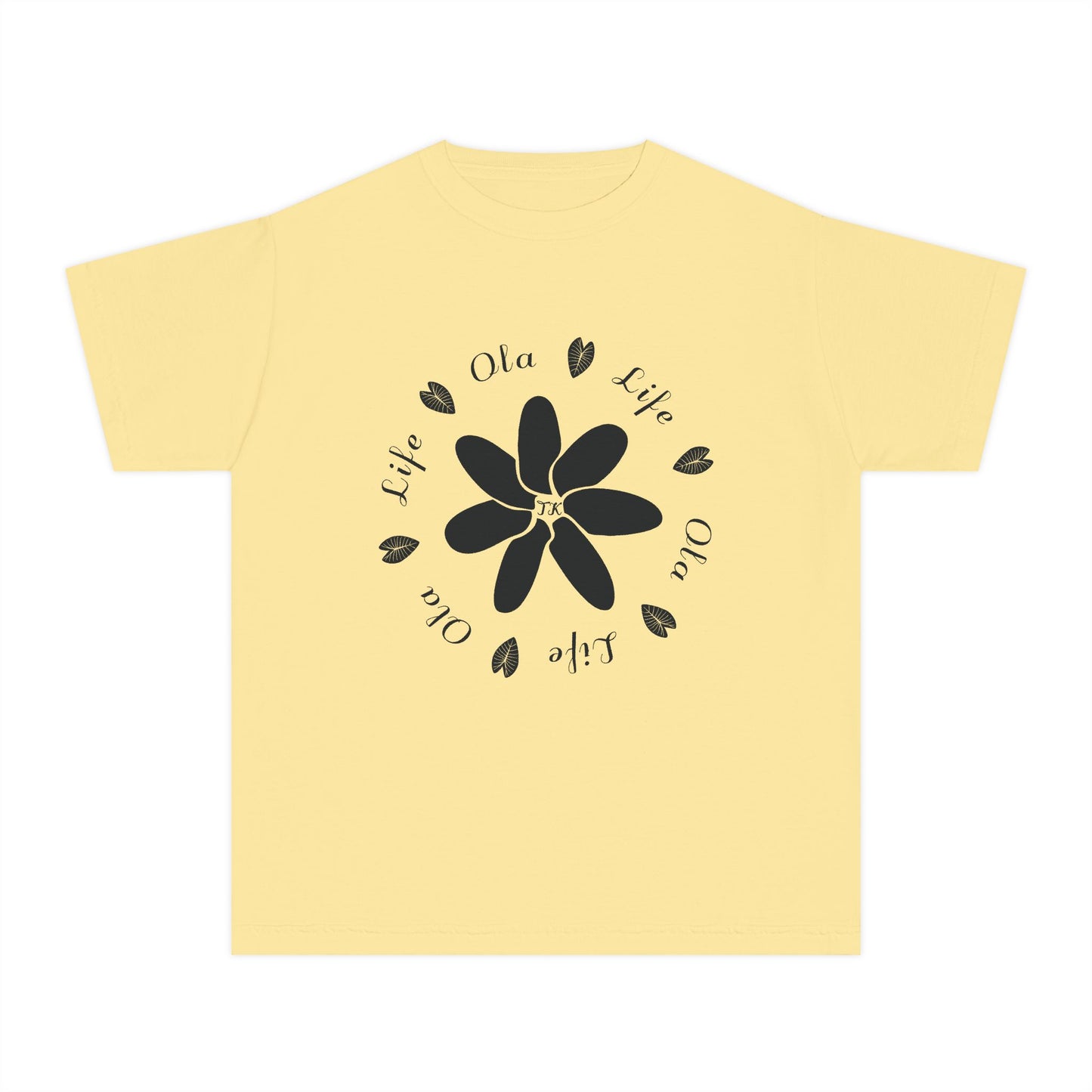 Youth Hawaiian Shirt Life & Ola Midweight Designer Tee for Kids