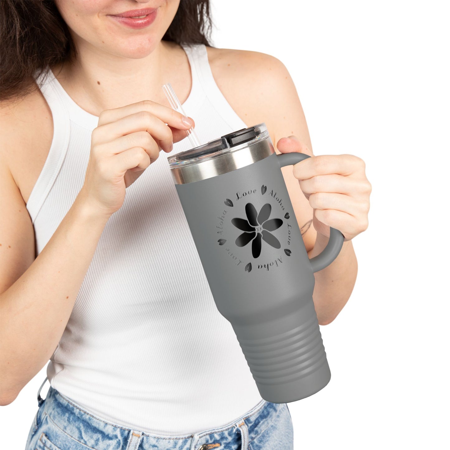 Love & Aloha Insulated Designer Travel Mug, 40oz