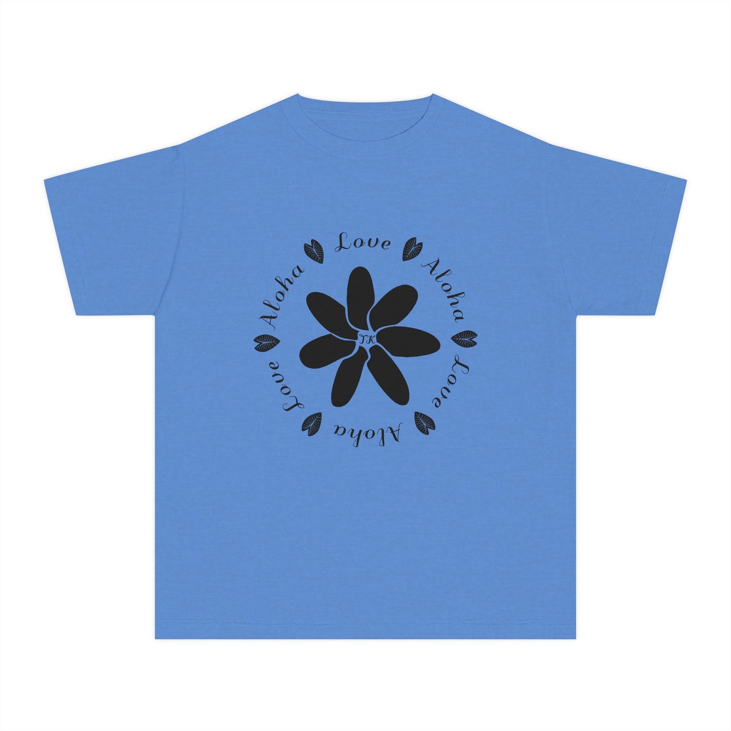 Youth Hawaiian Shirt Love & Aloha Midweight Designer Tee for Kids
