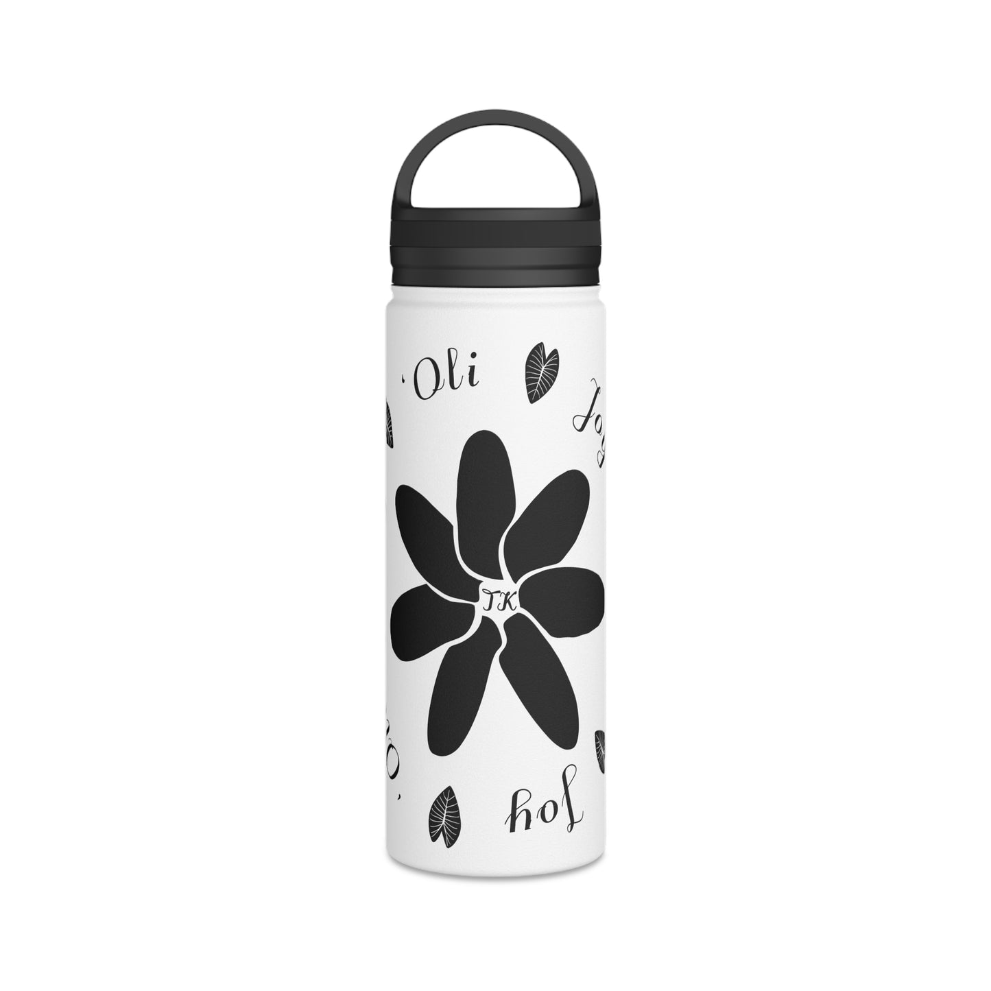Joy & `Oli Stainless Steel Designer Water Bottle with Handle Lid