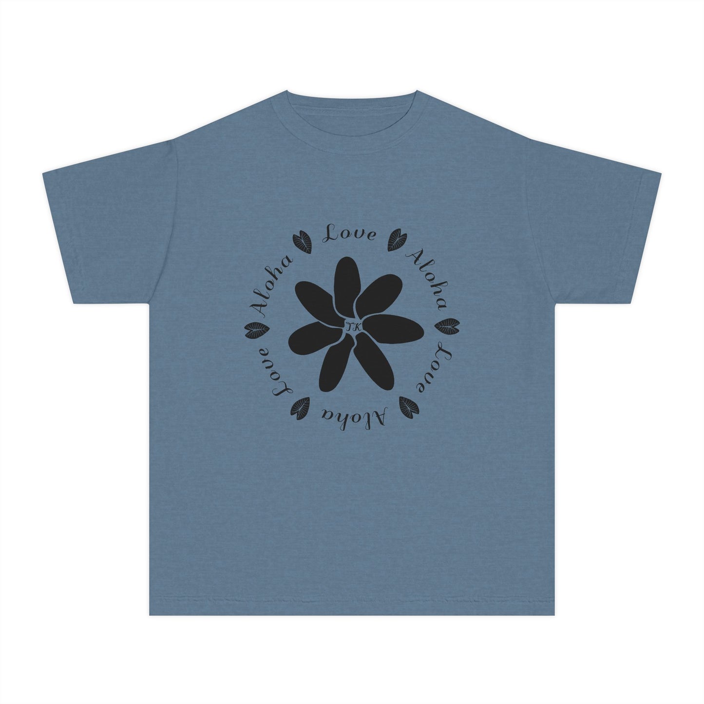 Youth Hawaiian Shirt Love & Aloha Midweight Designer Tee for Kids