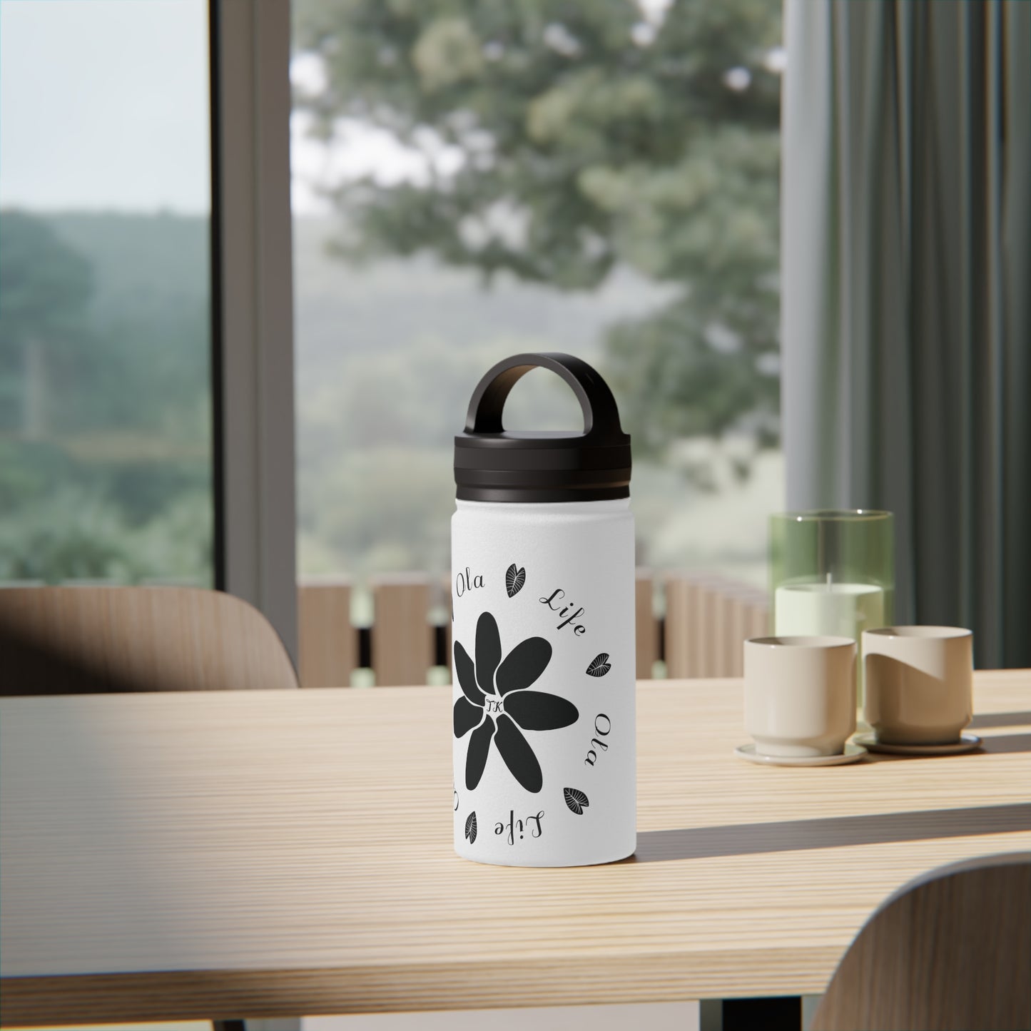 Life & Ola Stainless Steel Designer Water Bottle with Handle Lid