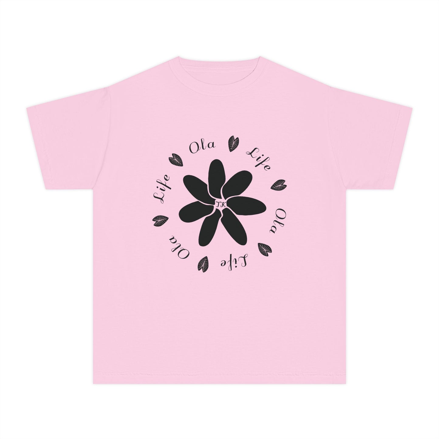 Youth Hawaiian Shirt Life & Ola Midweight Designer Tee for Kids