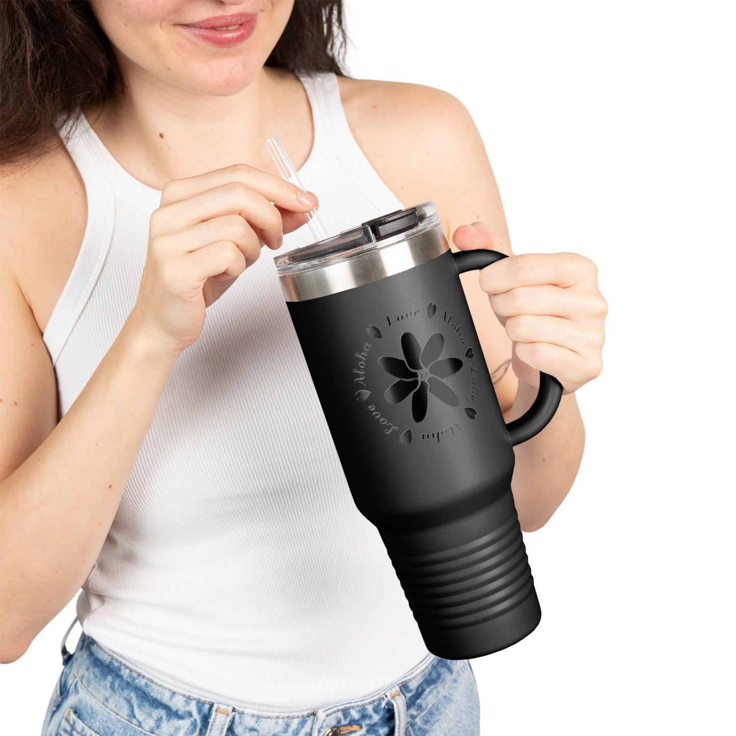 Love & Aloha Insulated Designer Travel Mug, 40oz