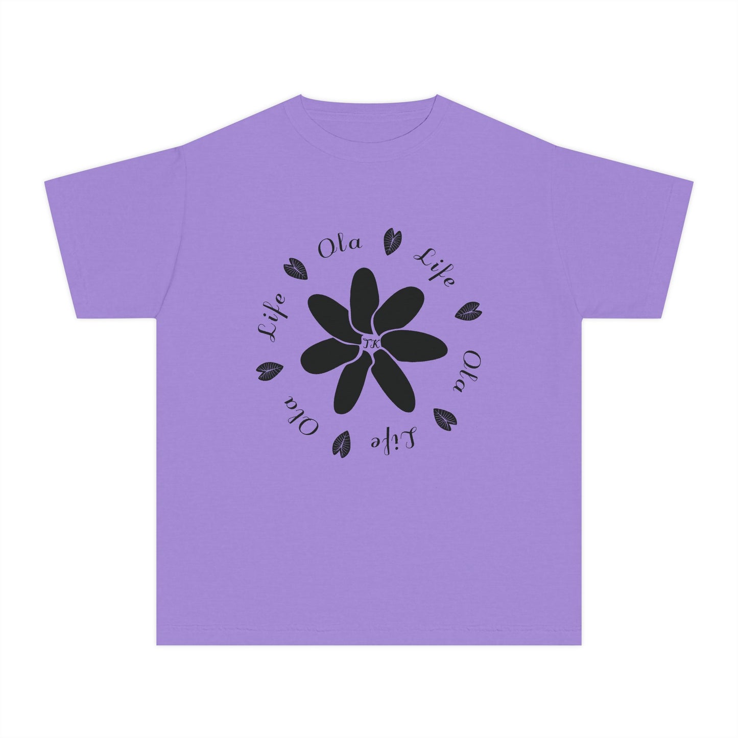 Youth Hawaiian Shirt Life & Ola Midweight Designer Tee for Kids