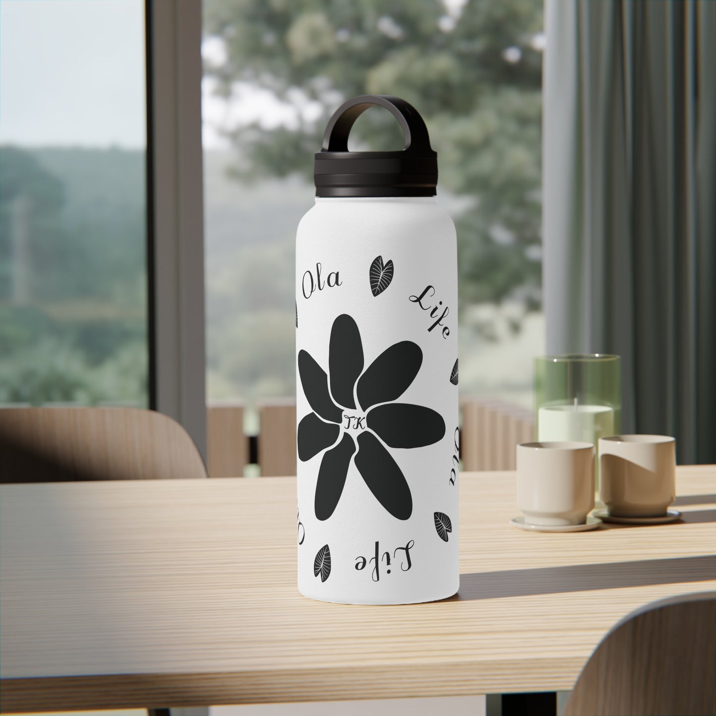 Life & Ola Stainless Steel Designer Water Bottle with Handle Lid