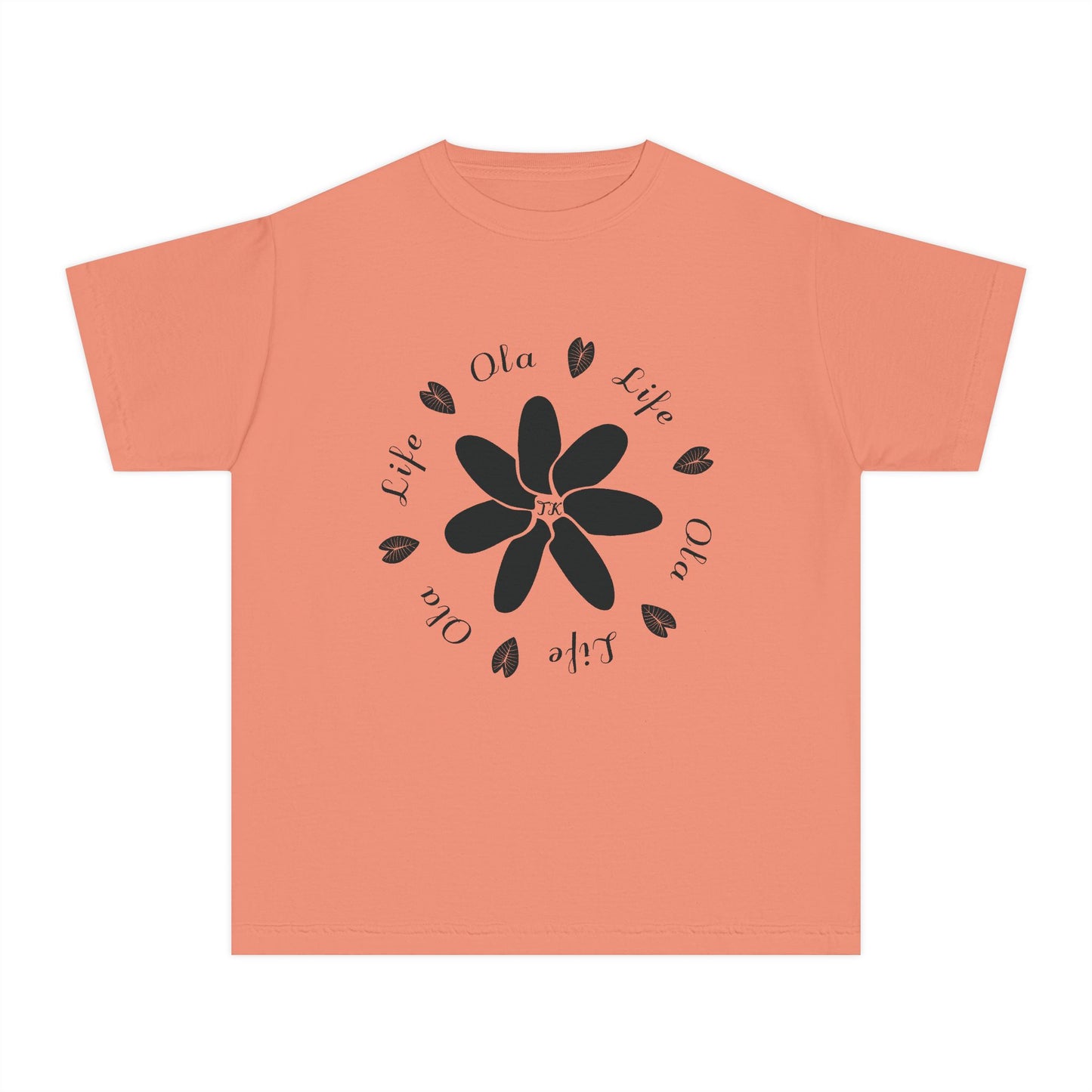 Youth Hawaiian Shirt Life & Ola Midweight Designer Tee for Kids