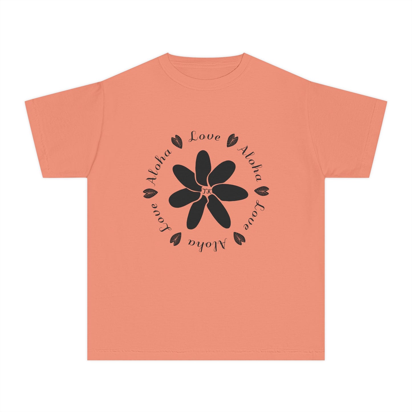 Youth Hawaiian Shirt Love & Aloha Midweight Designer Tee for Kids